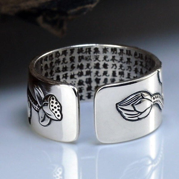 Bague de lotus en argent